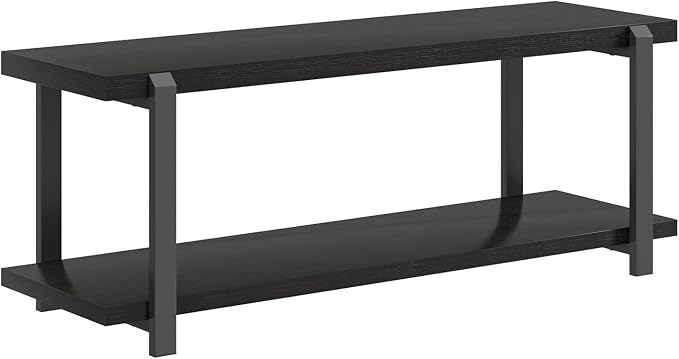 EXCEFUR Entryway Bench, Modern Wood and Metal Storage Bench - Image 9