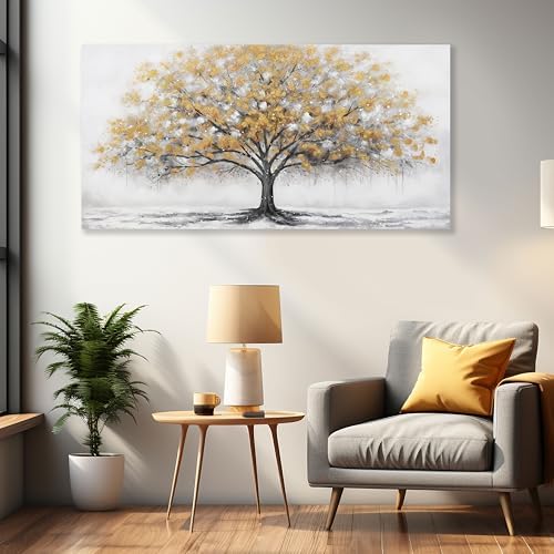 Glvzygy Home Wall Decor Wall Art Abstract Gold Tree of Life Modern