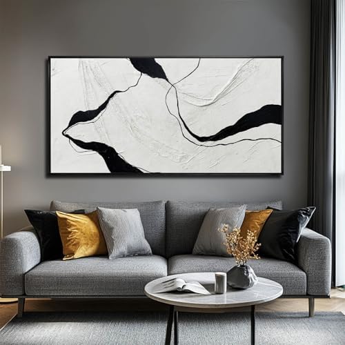 Framed Abstract Oil Painting Wall Art Canvas Decor Living Room 24x48