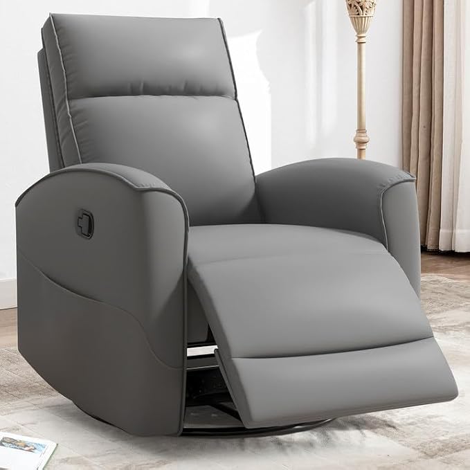 CANMOV Rocker Recliner Chair, 360°Swivel Nursery Glider Recliner, Manual by CANMOV