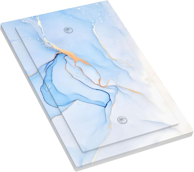 Modern Art Blue Gold Marble Abstract Luxury Print Light Switch Cover Plate 1 - Image 3