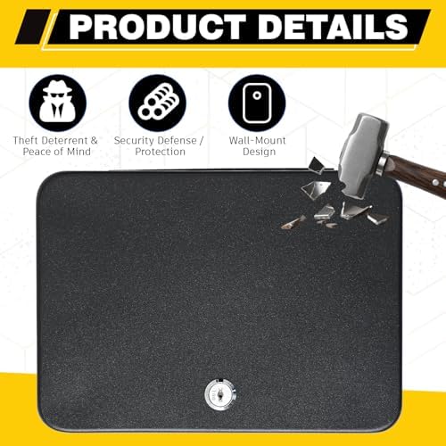 Ripeng 48-Keys Steel Key Lock Box - Wall Mount Key Cabinet with