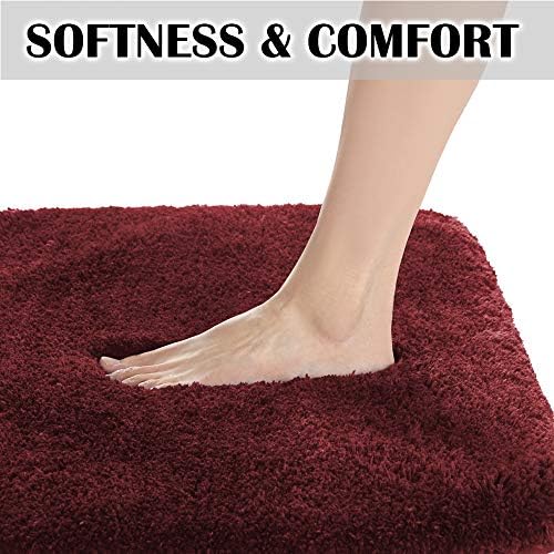 Suchtale Non Slip Bath Mat (20 x 32, Red) Water Absorbent Soft