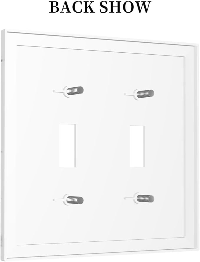 Luxurious White Marble Abstract Print Decorative Switch Plates 2 Gang Double - Image 4