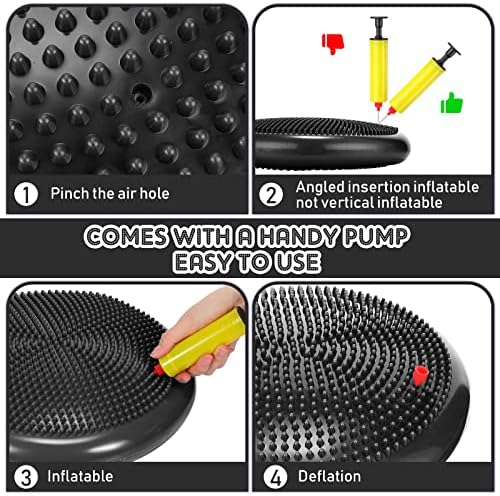 Jerify 4 Pcs Wiggle Seat Flexible Inflated Wobble Cushion
