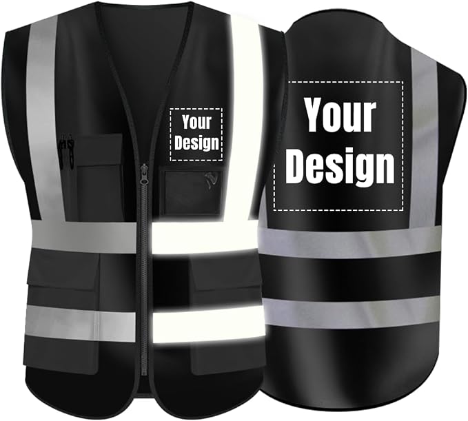 YOWESHOP High Visibility Safety Vest Custom Your Logo Protective Workwear 5 by YOWESHOP