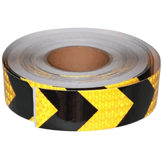 Yellow Black Reflective Tape 2 inch X 166 feet, Outdoor Waterproof Hazard by tuyrchu