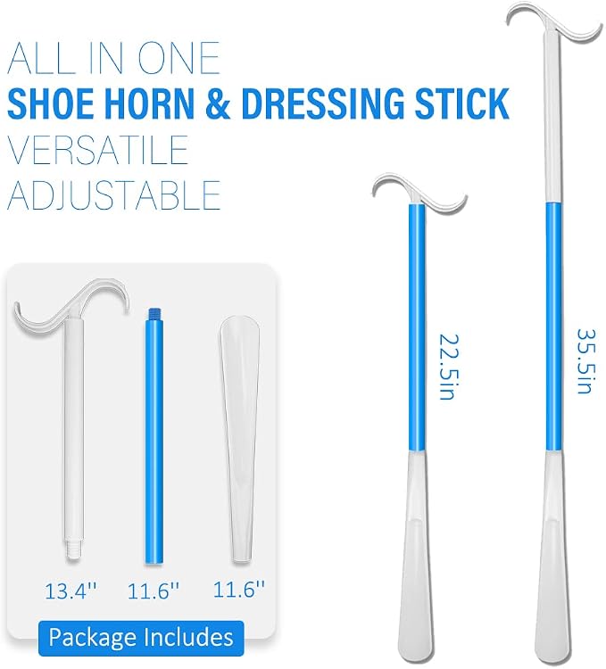 35.5 Inch Long Handled Shoe Horn, Dressing Stick, Sock Remover Aid Helper - Image 5