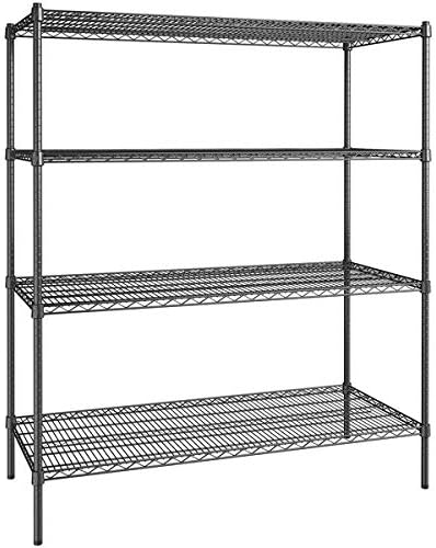 24" x 54" NSF Black Epoxy 4-Shelf Kit by Zedfire