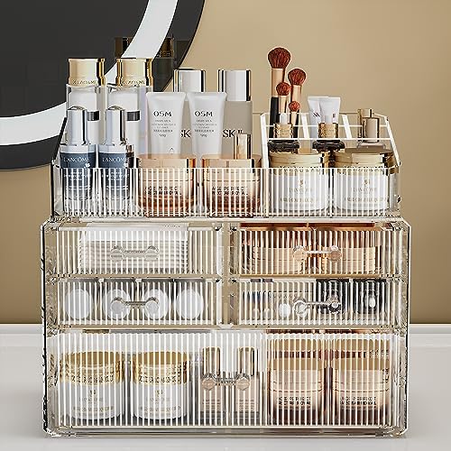 ZHIAI Stackable Organizer, Acrylic Cosmetic Organizer for Dresser