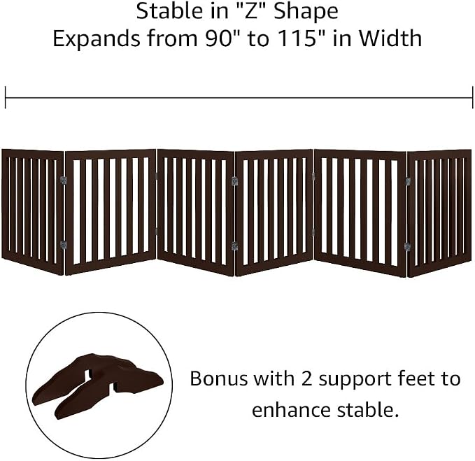 unipaws 120" Extra Wide Pet Gate, Free Standing Dog Gate - Image 4