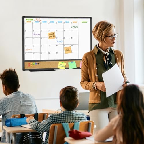 JILoffice Magnetic Dry Erase Calendar Whiteboard, 24" x 18" Monthly