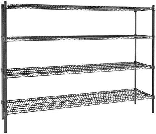 18" x 72" NSF Black Epoxy 4-Shelf Kit by Zedfire