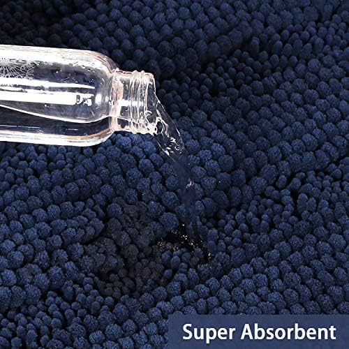 Turquoize Bath Rug Runner for Bathroom 59inx 20in Extra Large Navy Blue Striped - Image 5