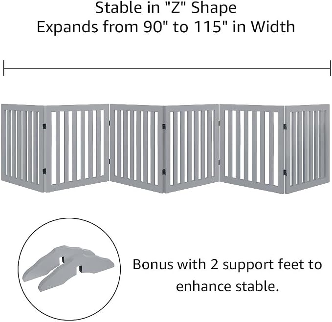 unipaws 120" Extra Wide Pet Gate, Free Standing Dog Gate - Image 4