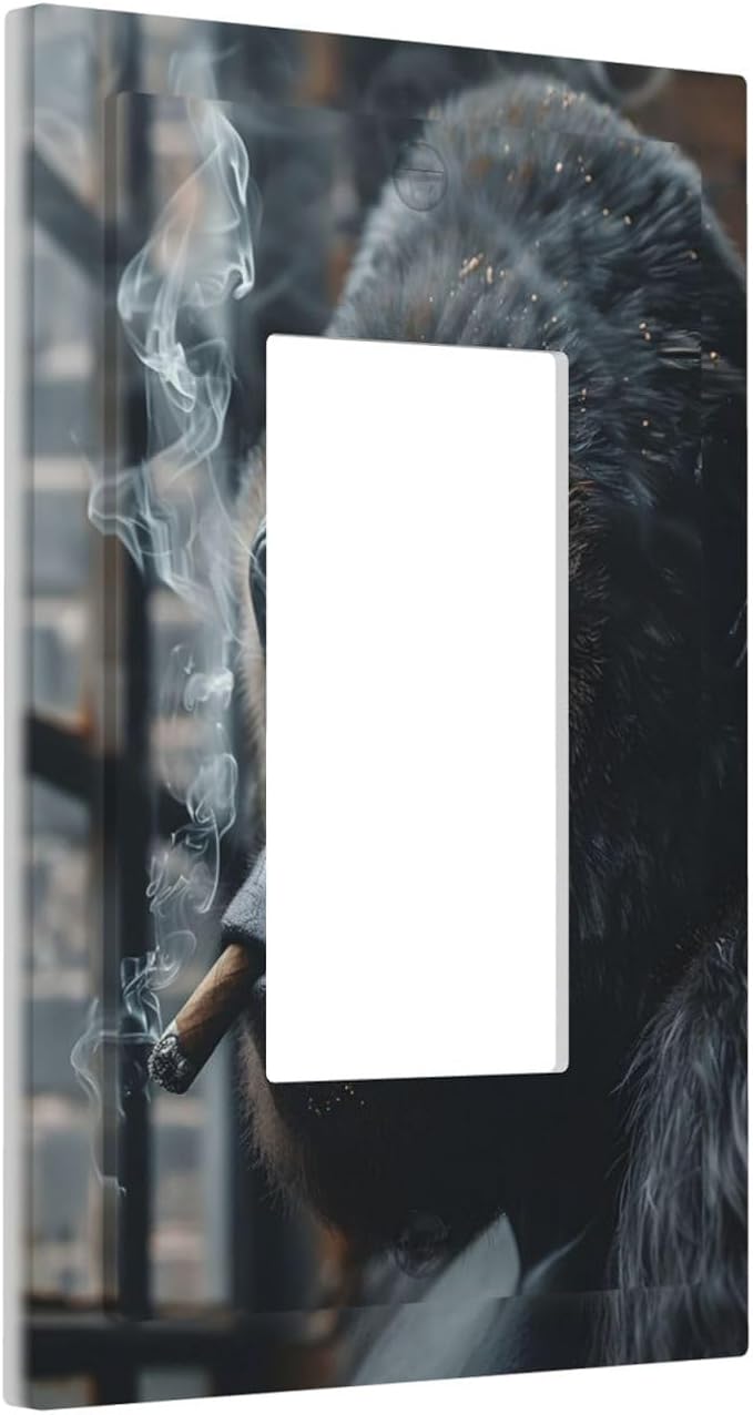 Funny Animal Smoking Black Orangutan Decorative Outlet Covers 1 Gang Single - Image 2