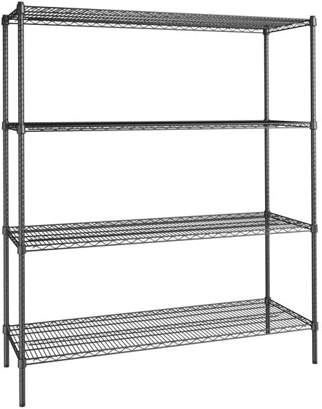 21" x 60" NSF Black Epoxy 4-Shelf Kit by Zedfire