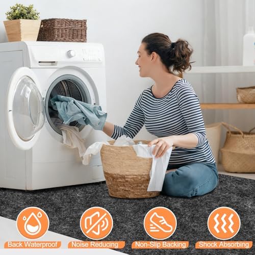 ToLanbbt Under Washing Machine Mat - 62 x 36 Inch Water Resistant Felt