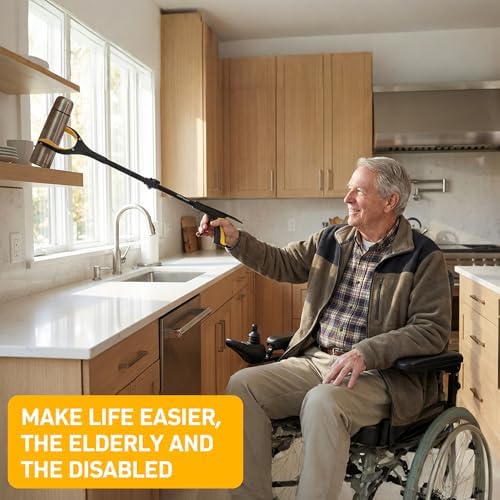 32 inch GrabRunner Folding Reacher Grabber Tool with Shoehorn,360°