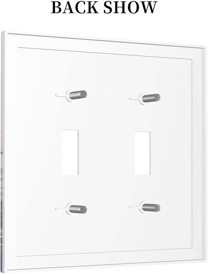 Decorative Light Switch Cover Plate Pink Floral Wildflower Green Plants 2 Gang - Image 4
