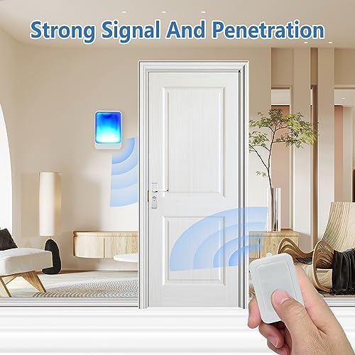 Loud Flash Doorbell with 7 Colors of Bright Light and 4 Volumes