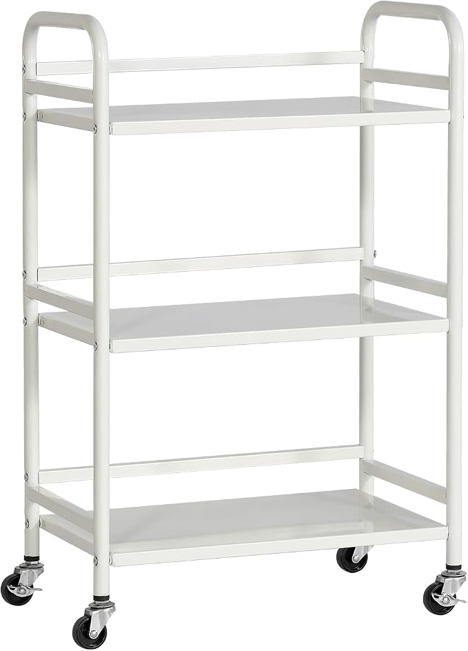 DCLRN 3 Tier Rolling Cart, Storage Organizer Cart, Rolling Metal Organization by DCLRN
