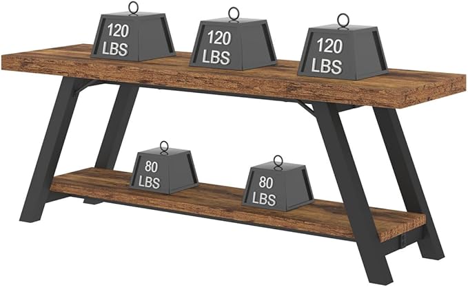 LVB Wood Bench, Industrial Storage Entryway Indoor Bench - Image 5