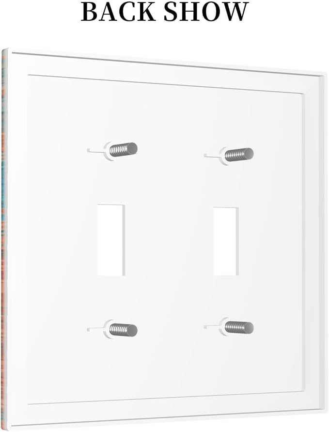 Abstract Ombre Colorful Indian Mandala 2 Gang Light Switch Plate Cover Double - Image 4