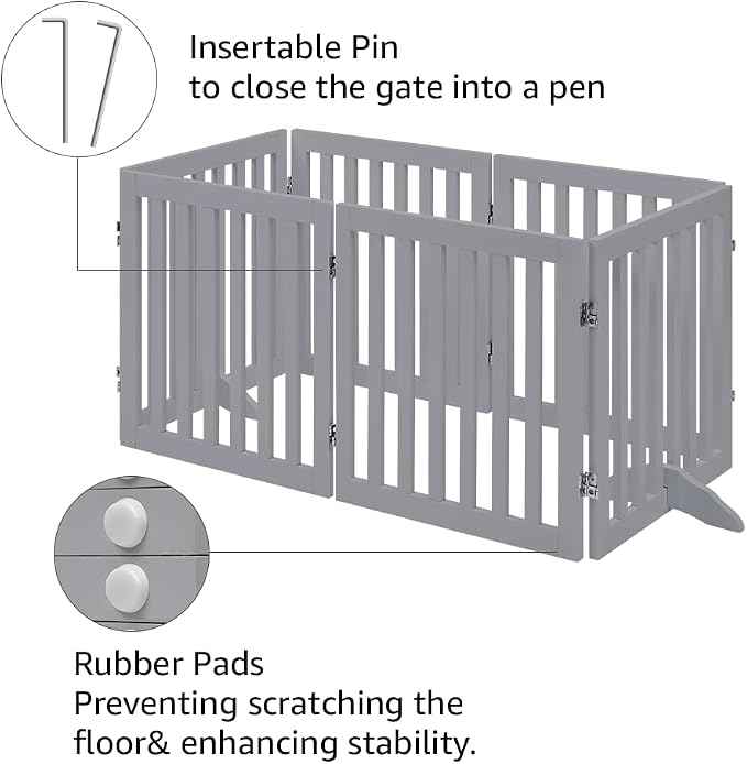 unipaws 120" Extra Wide Pet Gate, Free Standing Dog Gate - Image 5