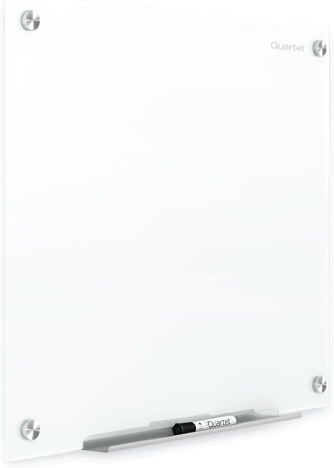 Quartet Dry Erase Board, Magnetic Whiteboard 48" x 48", Glass Board by Quartet