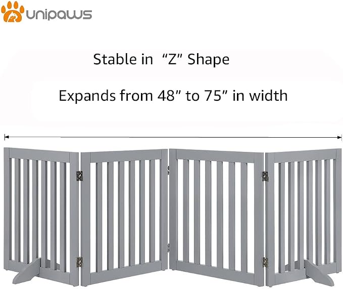 unipaws 24" H Free Standing Pet Gate - Image 4
