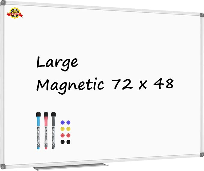 Lockways Large Dry Erase Board 72 x 48 Inch, Magnetic White Board by Lockways