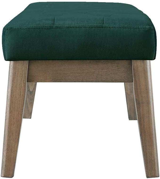 24KF Velvet Upholstered Buttons Tufted Entryway Bench - Image 5