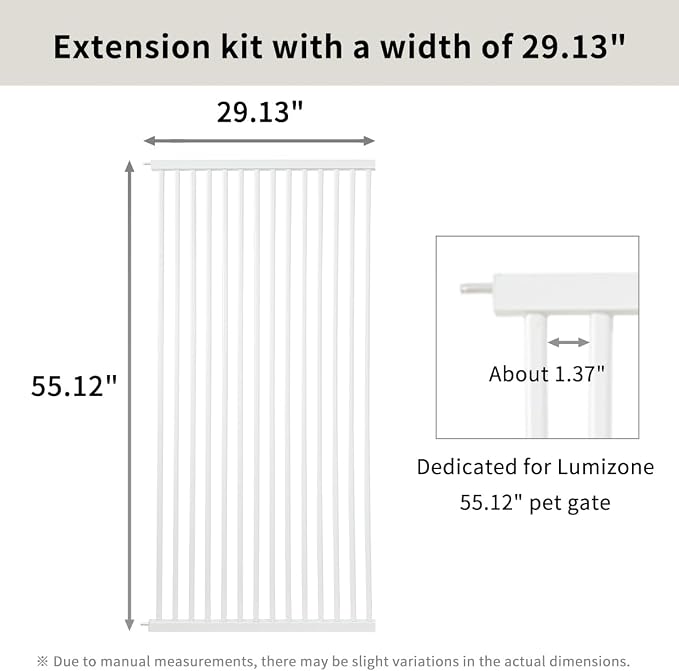 Lumizone Extra Tall Cat Gate Extension Kit 55.12" High Pressure Mounted 2025 - Image 3