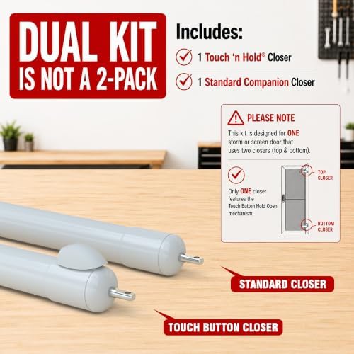 Touch 'n Hold Smooth Dual Door Closer System (Almond) – Heavy-Duty