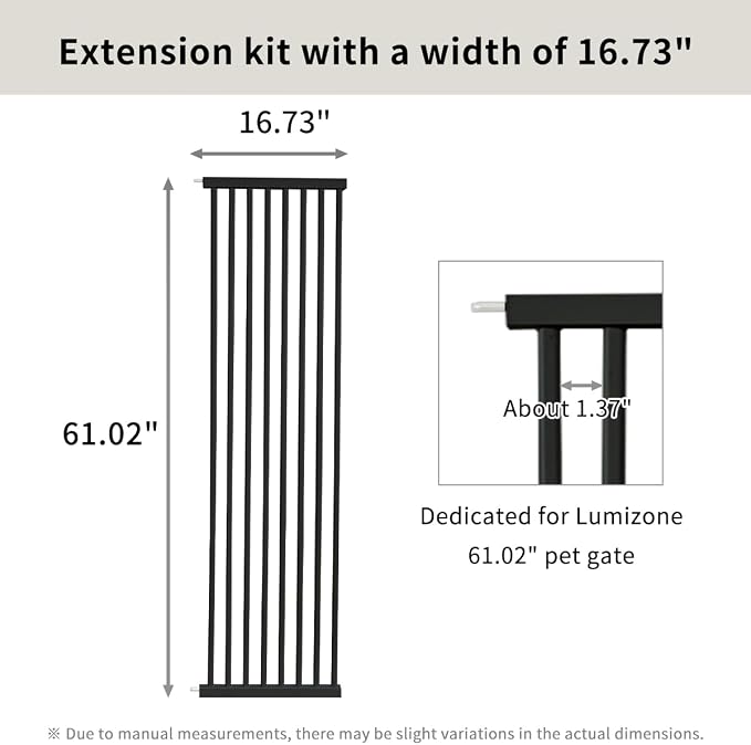 Lumizone Extra Tall Cat Gate Extension Kit 61.02" High Pressure Mounted 2025 - Image 3