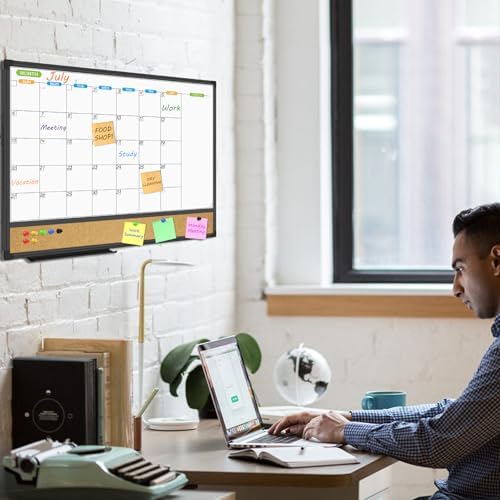 JILoffice Magnetic Dry Erase Calendar Whiteboard, 24" x 18" Monthly