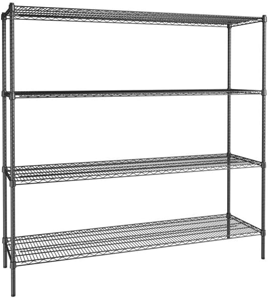 21" x 72" NSF Black Epoxy 4-Shelf Kit by Zedfire
