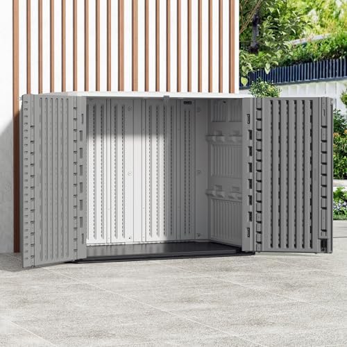 Mrosaa Outdoor Storage Shed Waterproof, Horizontal Outdoor Storage