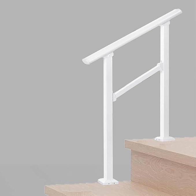 Hand Rails for Outdoor Steps, 2 Step Stair Handrail & Indoor Stair Railing by MettyMetal