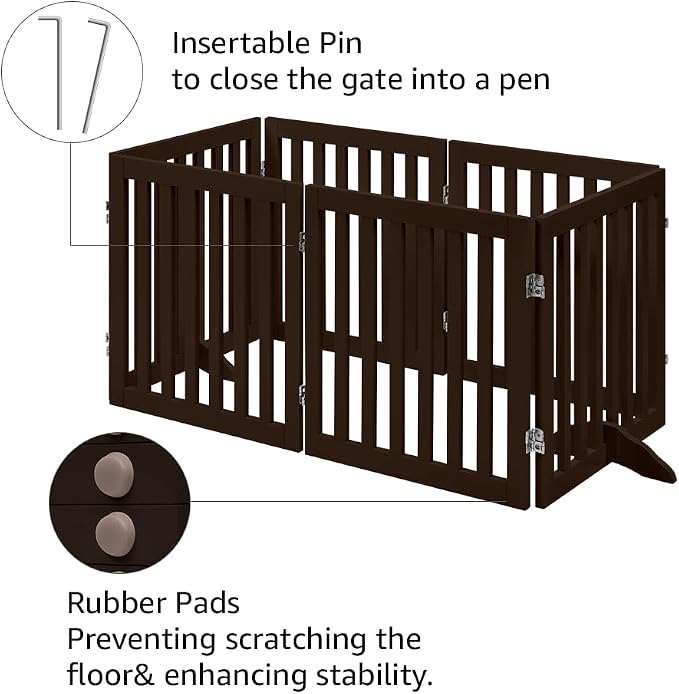 unipaws 120" Extra Wide Pet Gate, Free Standing Dog Gate - Image 5