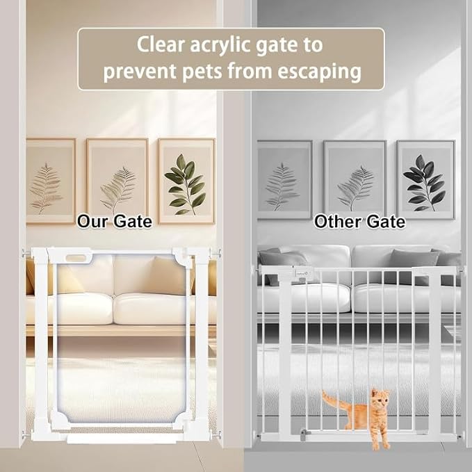 WAOWAO Clear Baby Gate for Stairs Modern Design Acrylic Auto Close Pet Gate - Image 9
