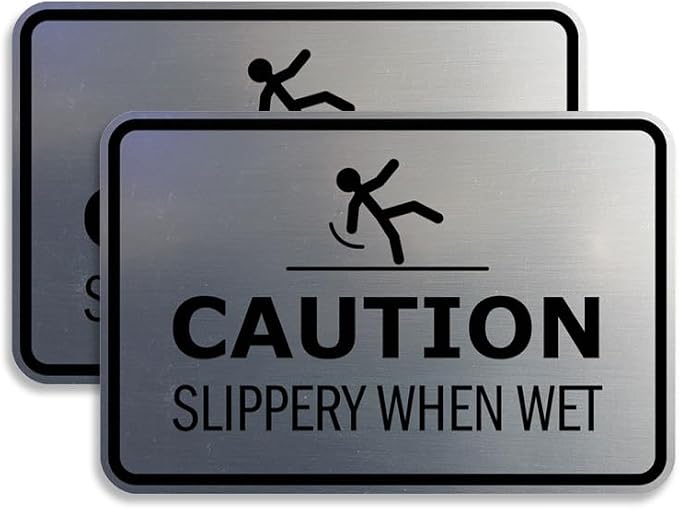Signs ByLITA Classic Framed Caution: Slippery When Wet Door or Wall Sign Easy by SignsByLITA