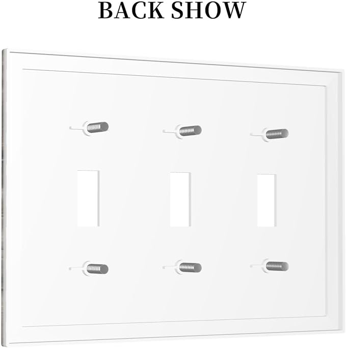 Barn Brown Wood Rustic Weathered Wood Print Decorative Switch Plates 3 Gang - Image 4