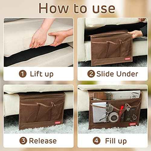 HAKACC Bedside Storage Organizer, Remote Control Holder, Bed Pockets