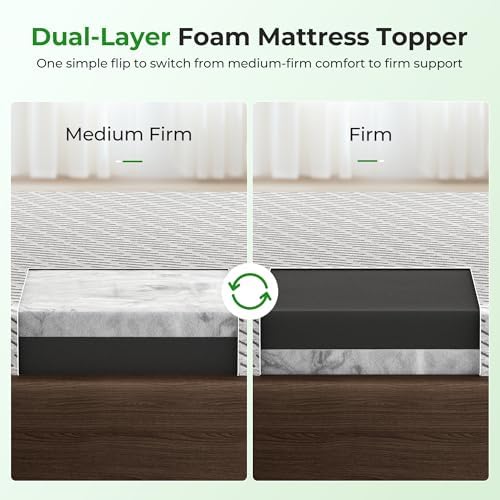 HOMRELEXA Bamboo Mattress Topper Full Size 2 Inch, Cooling Gel &