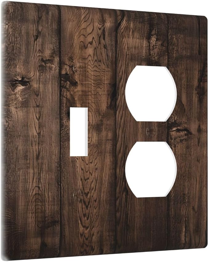 Rustic Brown Wood Plank Vintage Wooden Texture Print Wallplates 1 Toggle 1 - Image 2