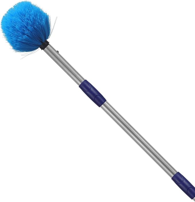 Cobweb Duster with Pole, 4ft Stainless Steel Pole Cobweb Brush with by TALITARE