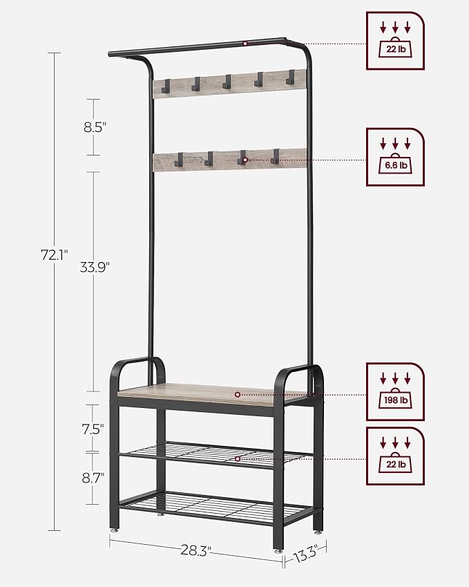 VASAGLE Coat Rack, Hall Tree - Image 5