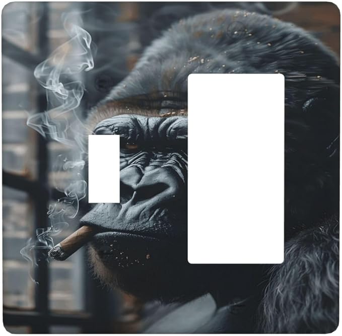 Funny Animal Smoking Black Orangutan Outlet Covers 1 Toggle 1 Rocker by Unknown
